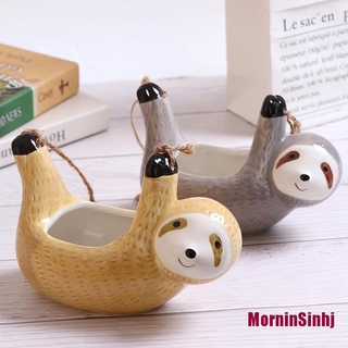 1 chậu hoa treo tường hình con lười