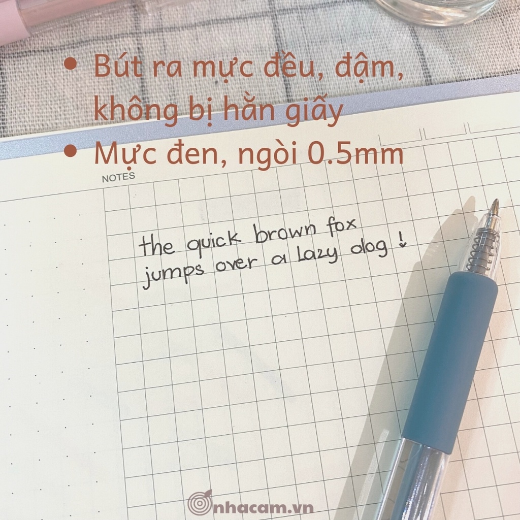 Bút Gel Vỏ Pastel Ngòi 0,5mm Mực Đen Nhà Cam