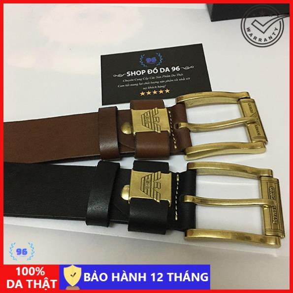 SALE Thắt lưng nam da thật - Dây lưng nam da bò sáp - Mặt đồng đúc cao cấp - DL003 [Da thật 100%]