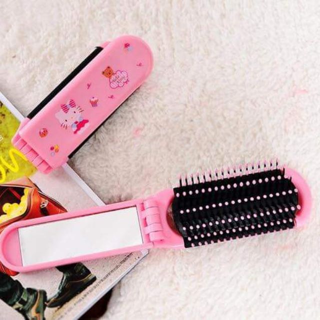 Gương- lược Kitty 2 in 1 xếp gọn dễ dàng bỏ túi xách