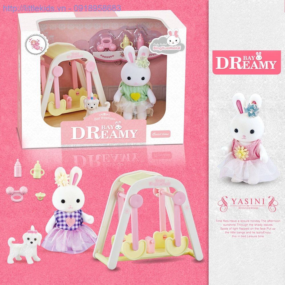 Comb Bộ Búp Bê Nhà Thỏ Mini Quiet Time YASINI - No.6621