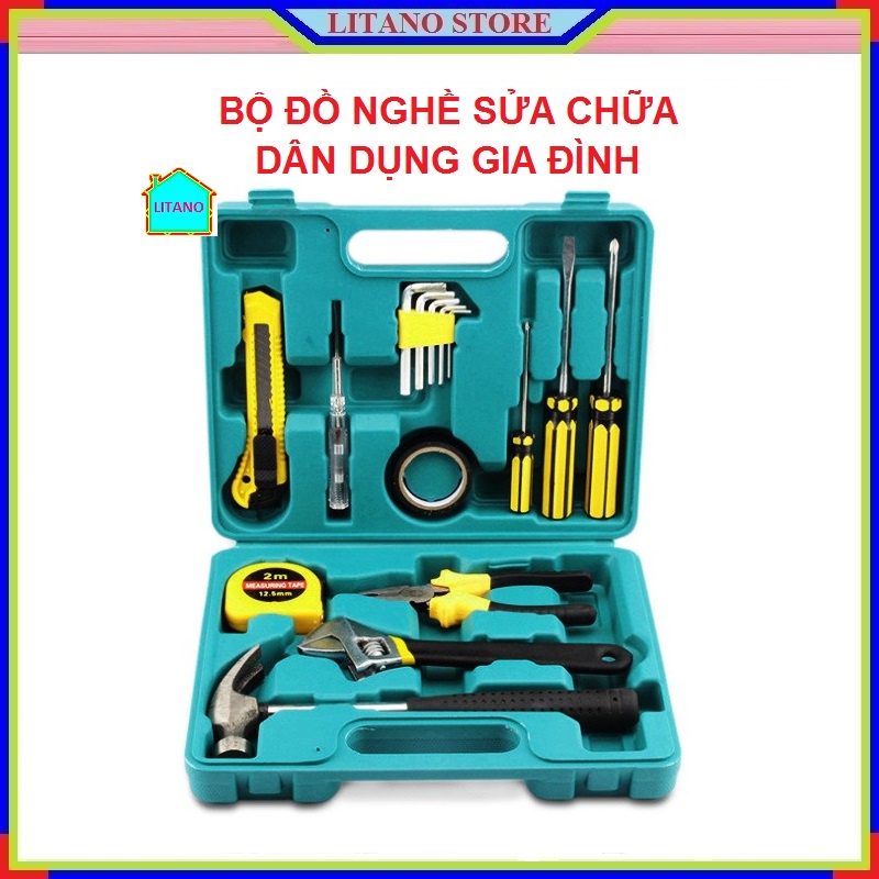 Bộ Dụng Cụ Đồ Nghề Sửa Chữa Dân Dụng Đa Năng 8 Và 16 Món Nhỏ Gọn Kèm Vỏ Hộp Đựng Tiện Lợi