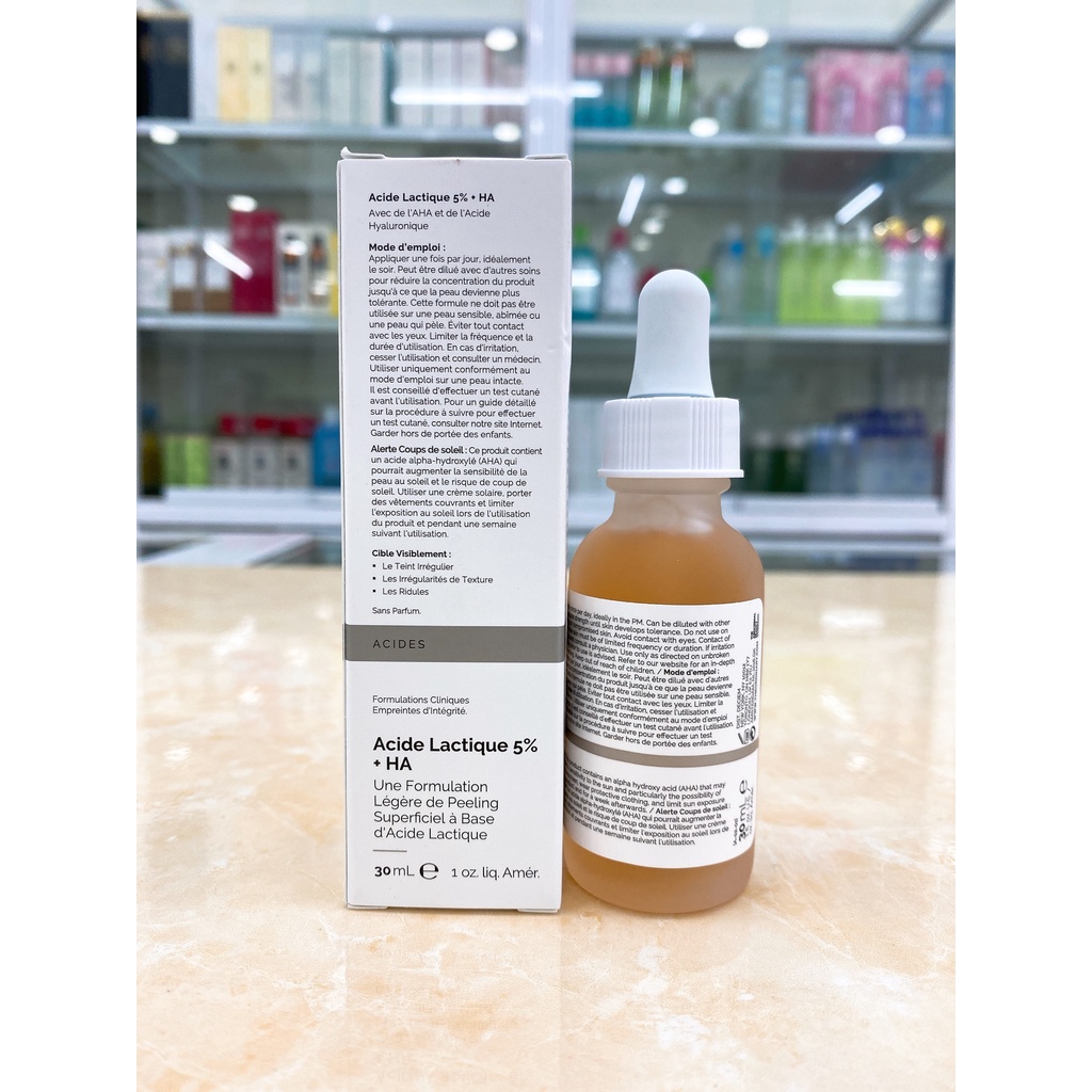 Tinh Chất Dưỡng Trắng Da Làm Mờ Vết Thâm The Ordinary Lactic Acid 5% + HA 30ml