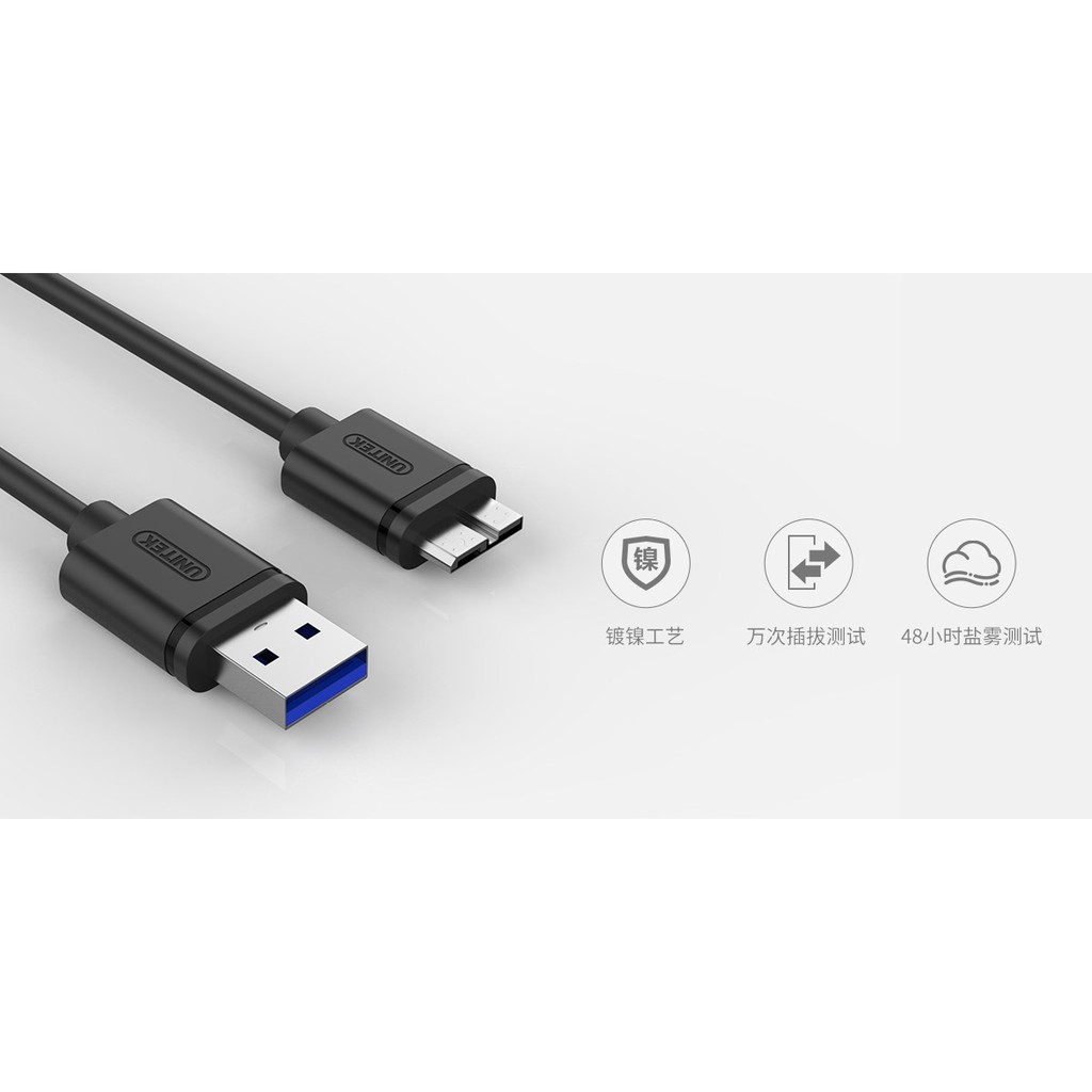 Cáp USB 3.0 tốc độ cao cho ổ cứng gắn ngoài chính hãng UNITEK / USB 3.0 USB-A Male to Micro-B Male - THComputer Q11