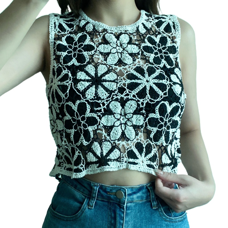 Áo Croptop Ren Không Tay Thời Trang Mùa Hè Dành Cho Nữ