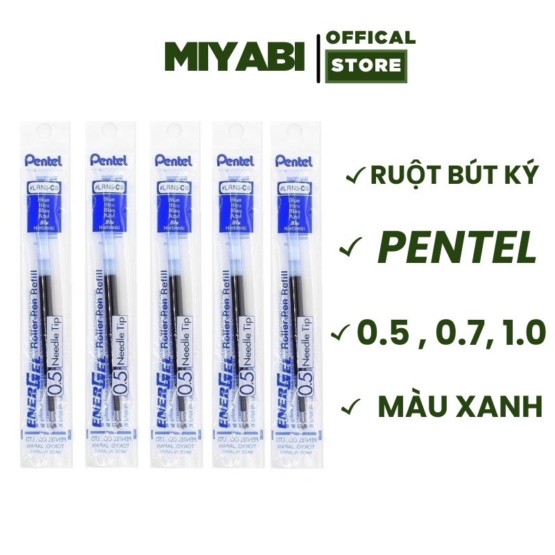 Ruột bút ký cao cấp Pentel màu xanh 0,5mm/0,7mm/1,0mm dùng cho văn phòng