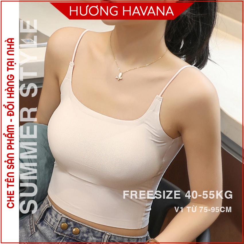 Áo 2 dây đơn mảnh chất su cực đẹp có đệm ngực, dáng croptop thời trang Havana FLA71