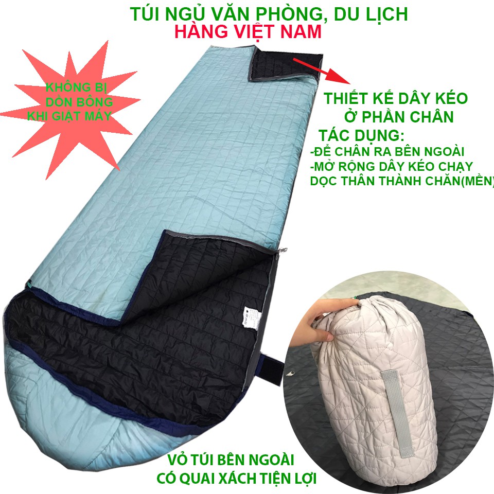 Túi ngủ văn phòng chần gòn 3 lớp cao cấp