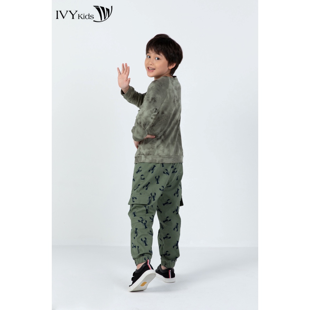 Áo thun tay dài bé trai IVY moda MS 58K1382