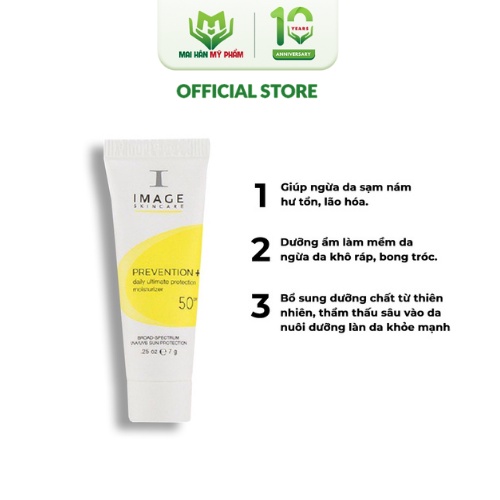 [Mẫu mới] Kem chống nắng Image Skincare Prevention+ Daily Matte Moisturizer SPF 30+ dành cho da dầu 7g - Mỹ Phẩm Mai Hân