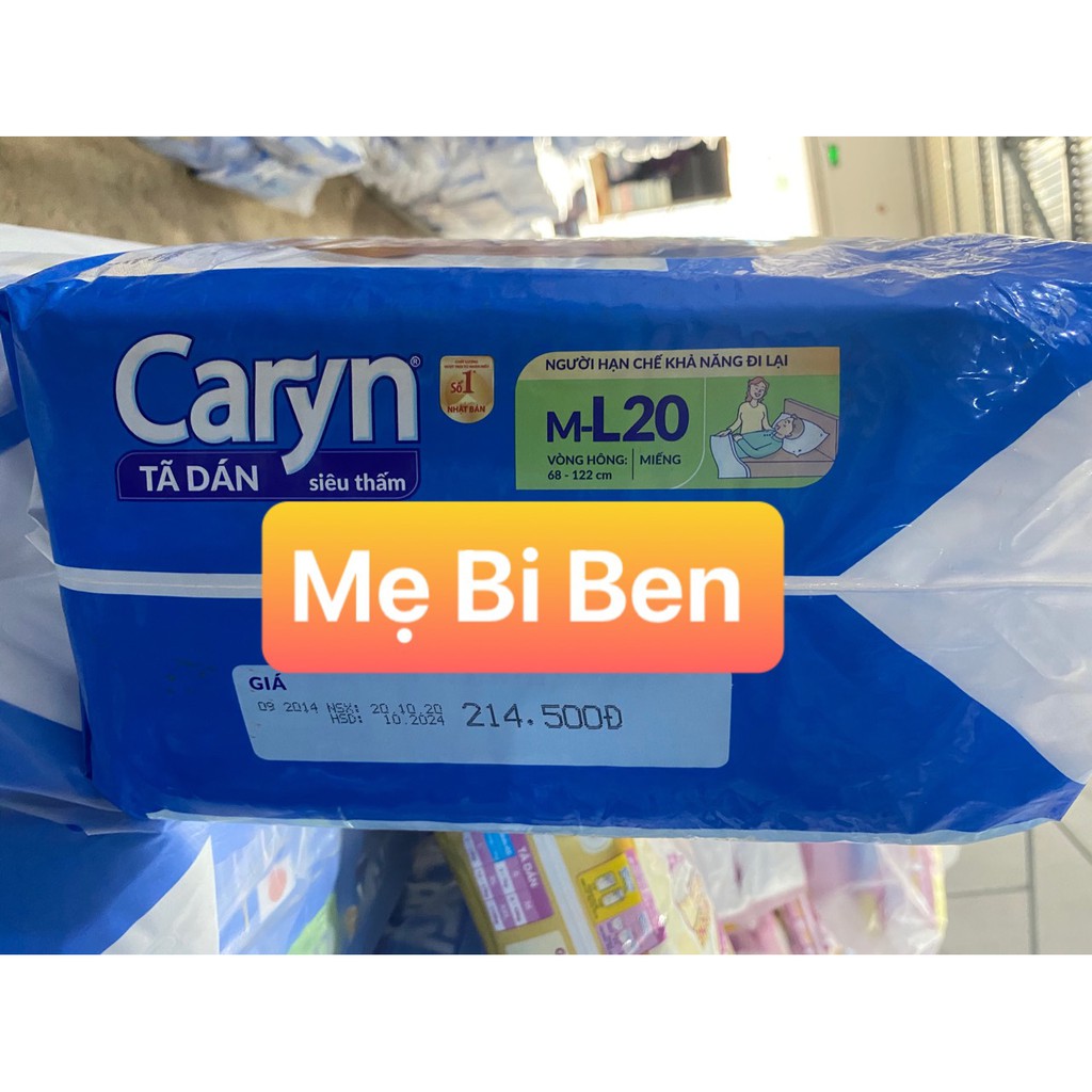 [ĐỦ SIZE] Tã Dán người lớn siêu thấm Caryn M20/ML20/XL20 miếng - chính Hãng