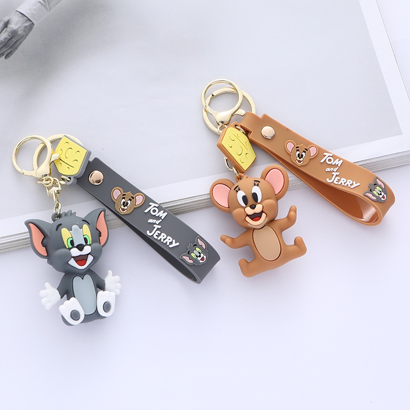 Móc Chìa Khóa Ô Tô, Xe Máy, Treo Balo Hoạt Hình Tom Và Jerry Đáng Yêu