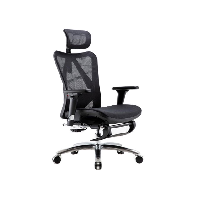 Ghế Lưới Xoay Công Thái Học Ergonomic - Sihoo M57B Black Màu Đen / Màu Xám - Có Kê Chân - Bảo Hành Chính Hãng 36 tháng