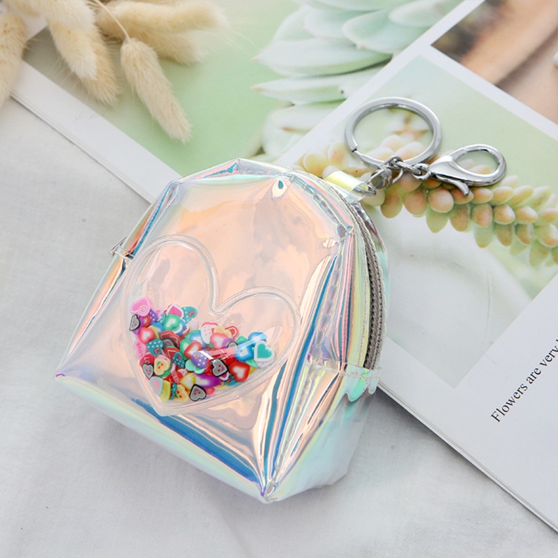 Ví Ngắn Đựng Thẻ / Tiền Xu Màu Hologram Thời Trang Cho Nữ