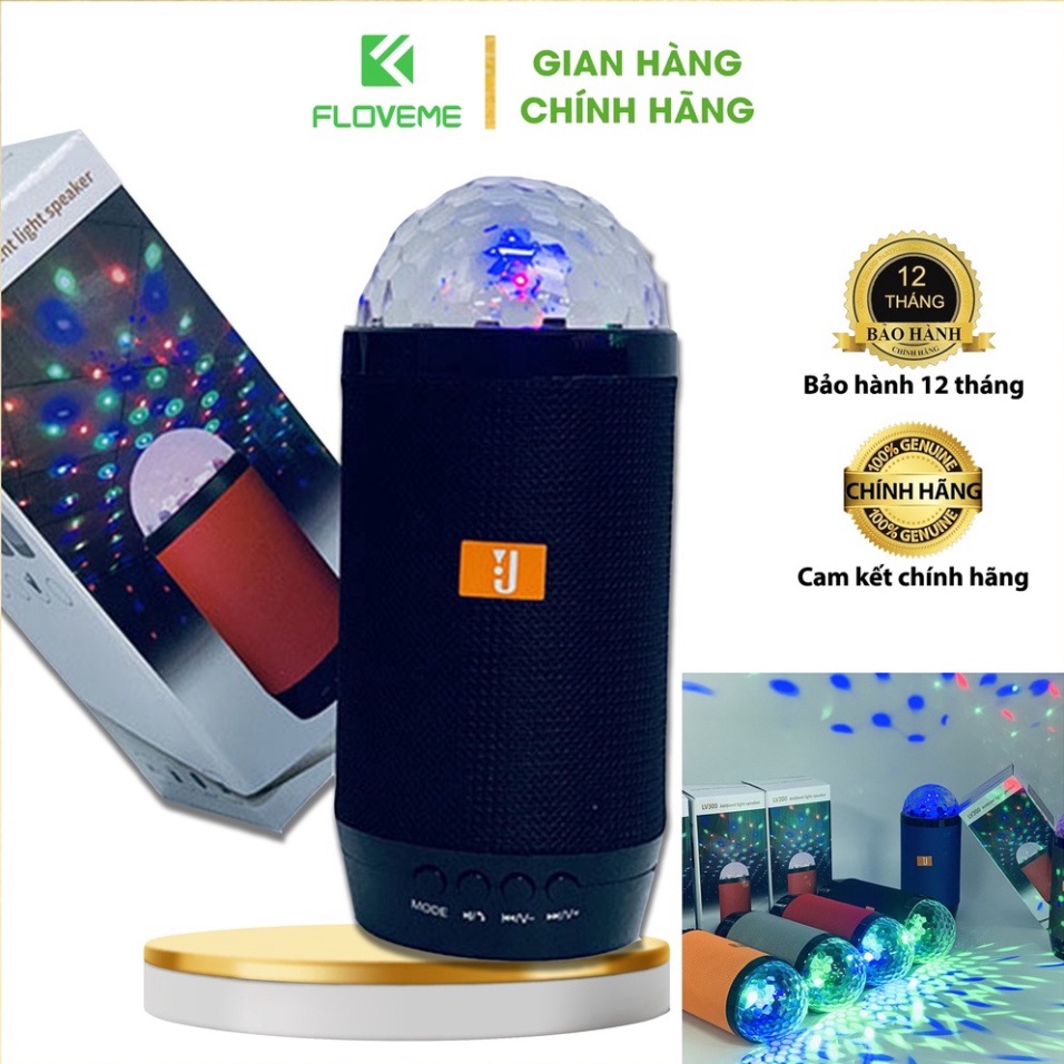 Loa Bluetooth Không Dây FLOVEME JBL LV300 Kèm Đèn Sao Lung Linh Nghe Nhạc Hay, Thẻ Nhớ TF Nhỏ Gọn Hỗ Trợ Cắm USB