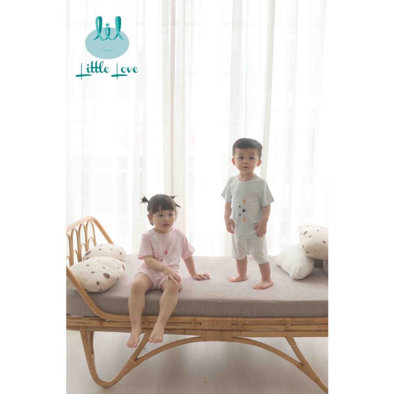 Bộ cộc petit kẻ trơn hình thú Littel Love - LiL mềm mát cho bé