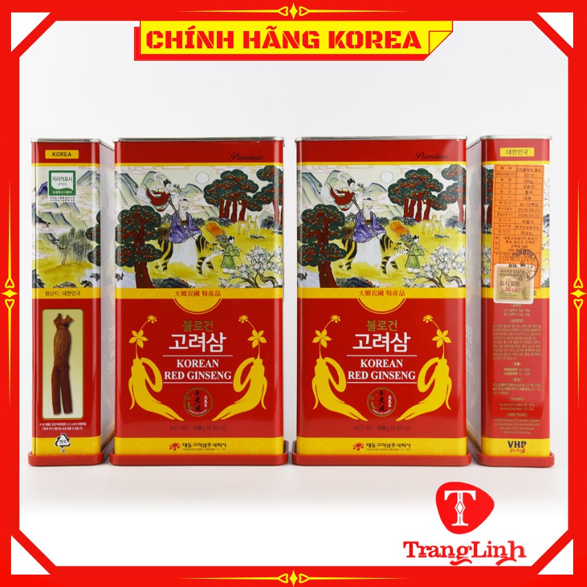 Hồng sâm củ khô hộp thiếc Daedong - Nhân sâm khô hàn quốc thượng hạng - tranglinhkorea