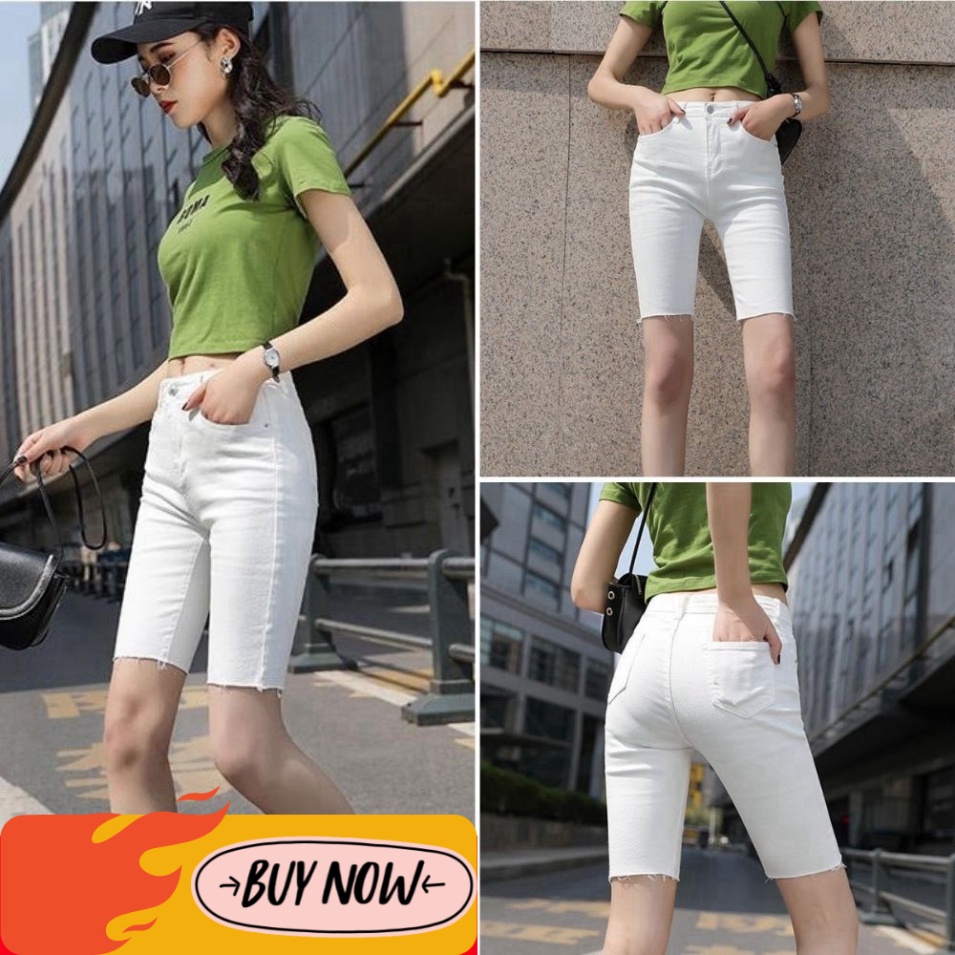 Quần short nữ, quần ngố nữ rách chất kaki đủ size màu trắng đen tôn dáng SKUQ-13 yg.shop