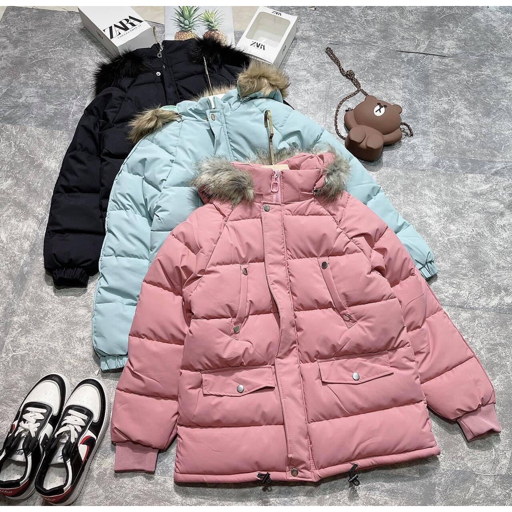 (Ảnh thật) Áo phao cổ lông siêu ấm L.Y Store nữ &lt;3 Style Hàn Quốc form cực xinh