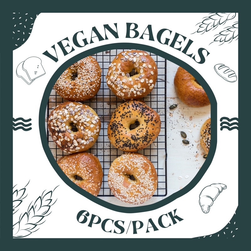 Vegan Bagels (6pcs/pack) - Bánh Mì Vòng Bagel (6 miếng/gói)