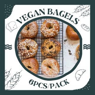 Vegan Bagels 6pcs pack - Bánh Mì Vòng Bagel 6 miếng gói