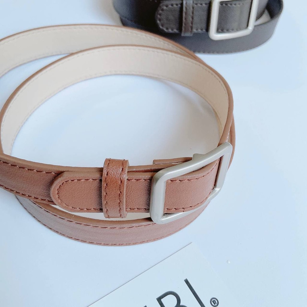 Dây thắt lưng nịt Kyubi mặt vuông không gài [Đen, Nâu]- Belt nịt lưng Kyubi PK21