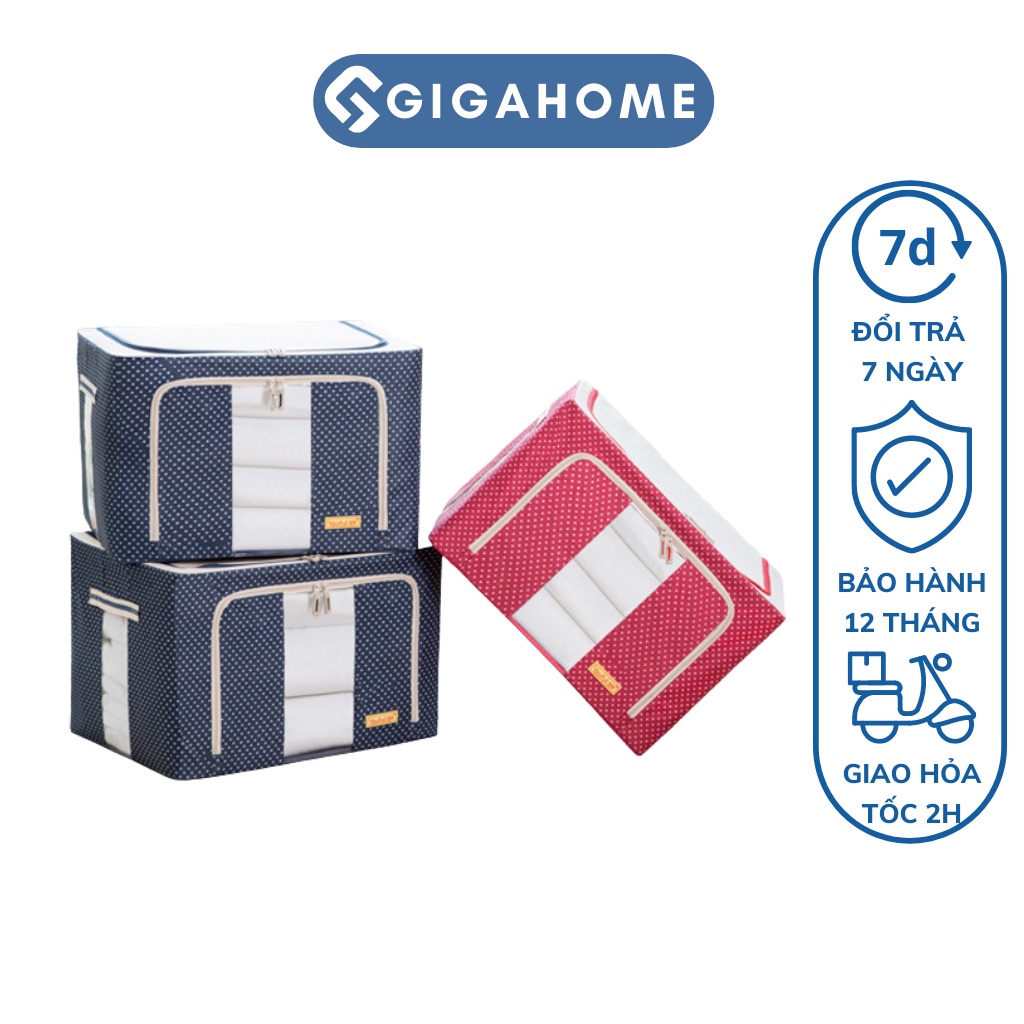 Túi Hộp Đựng Quần Áo, Chăn Màn GIGAHOME Khung Thép Loại To 100L, Chống Bụi Bẩn 4299
