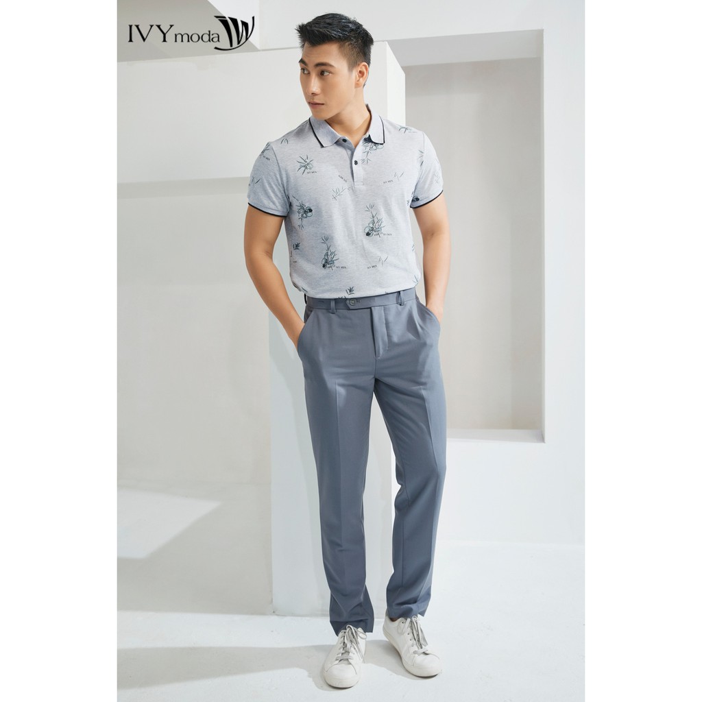  Áo Polo nam cổ bo in họa tiết IVY moda MS 57E2944