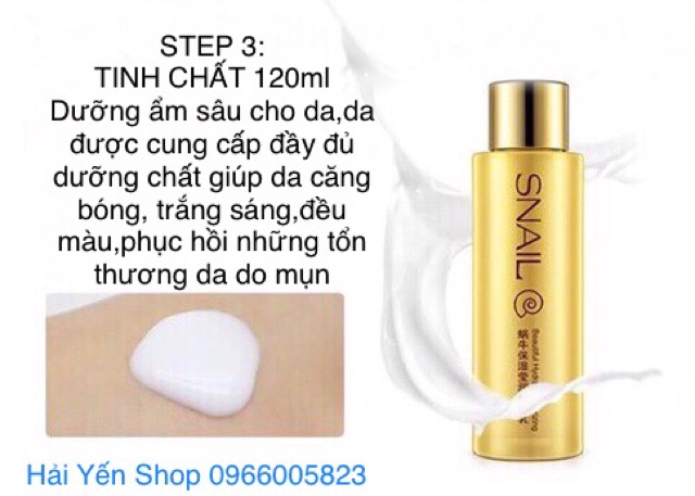 Bộ Mỹ Phẩm Chăm Sóc Da 5 Món-Ốc Sên-Tái Tạo Da Sáng Đẹp Khỏe Mạnh,Xoá Tan Dấu Hiệu Tuổi Tác