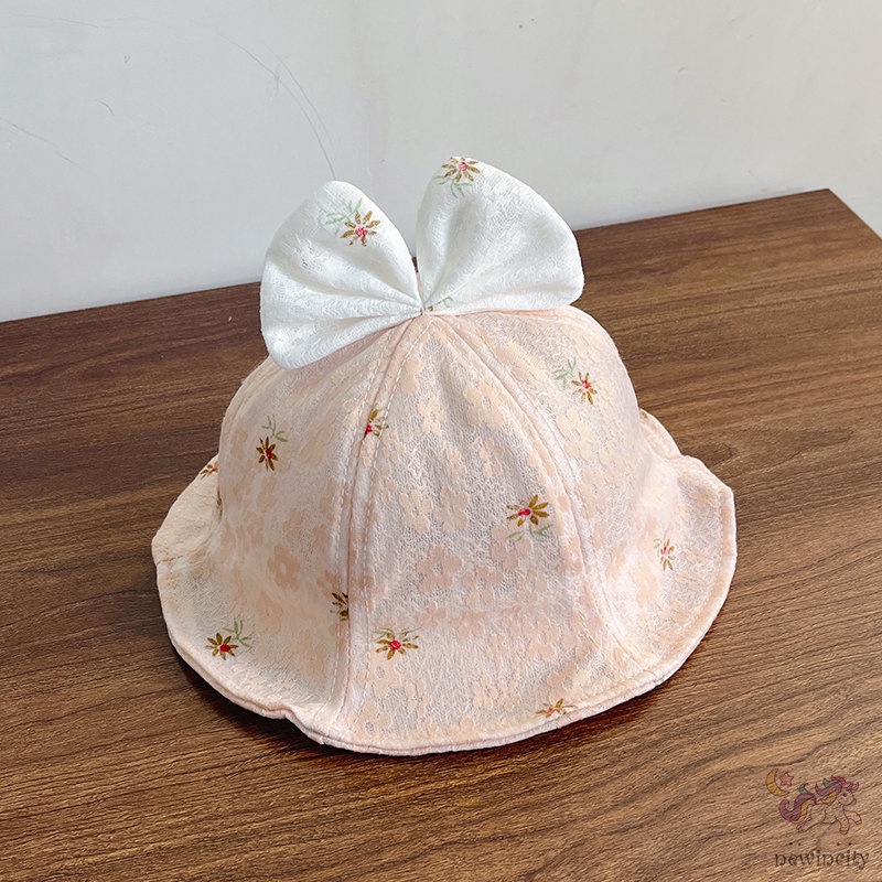 Mũ Mỏng Đính Nơ In Hoa Dễ Thương Kiểu Hàn Quốc Thời Trang Mùa Hè Cho Bé Gái