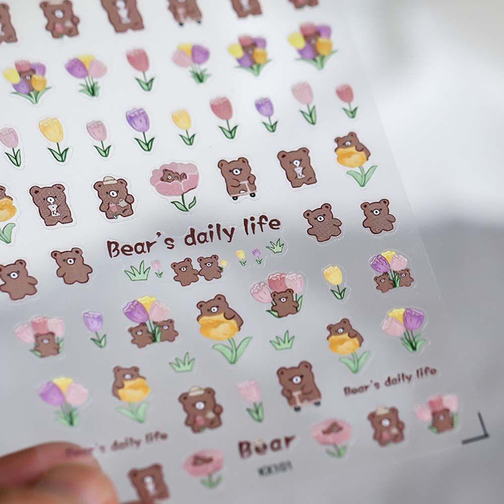 OCEANMAP Miếng Dán Trang Trí Móng Tay Họa Tiết Hoạt Hình Dễ Thương