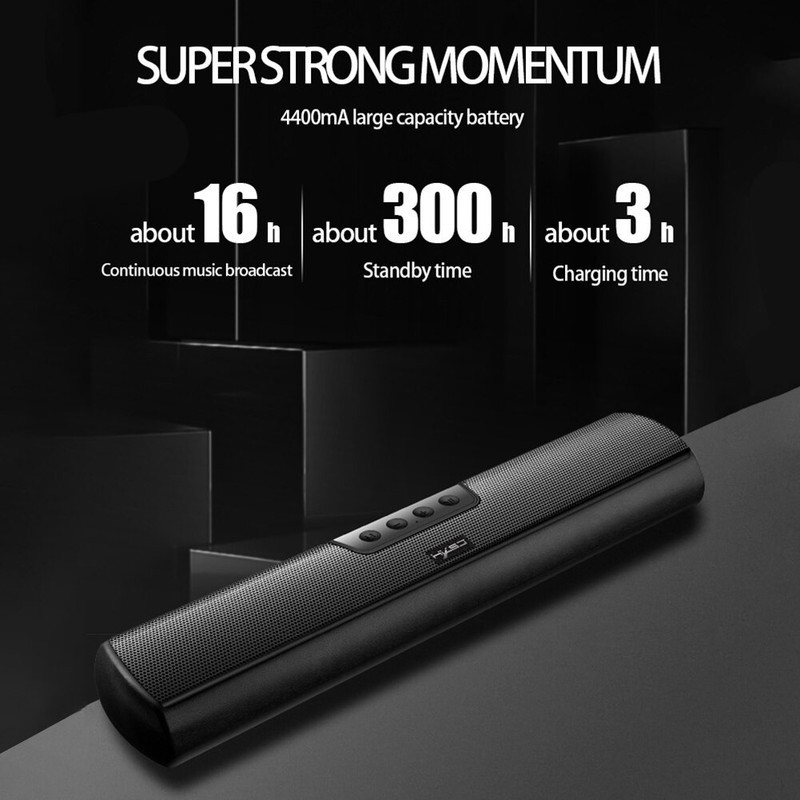 Loa Không Dây Soundbar Dùng Cho Vi Tính, Điện Thoại, Tivi Bluetooth 5.0 20W Hxsj Q3