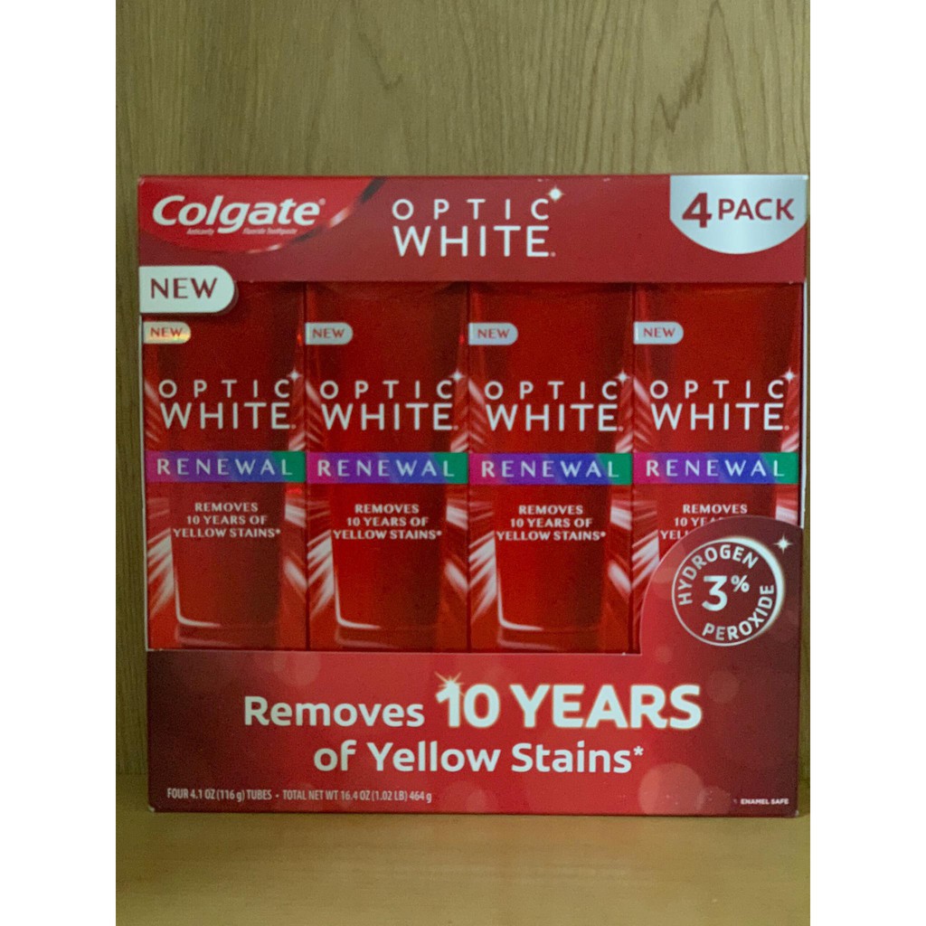 Kem đánh răng trắng răng Colgate Optic White Renewal của Mỹ