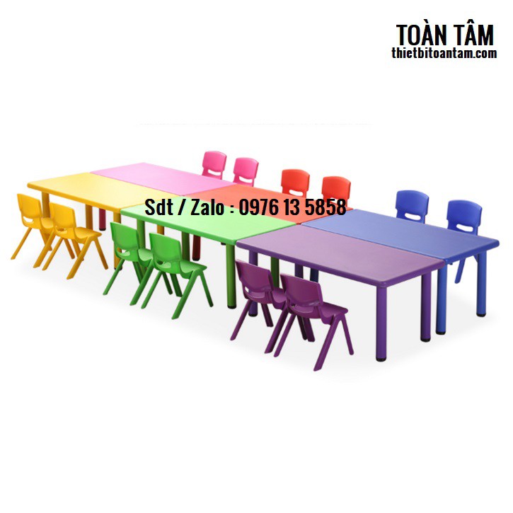 Bàn học cho bé nhựa nhập khẩu 6 chổ | BigBuy360 - bigbuy360.vn