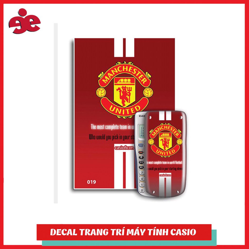 Decal trang trí máy tính Casio/Decal trang trí máy tính Vinacal Fan Menchester United 019