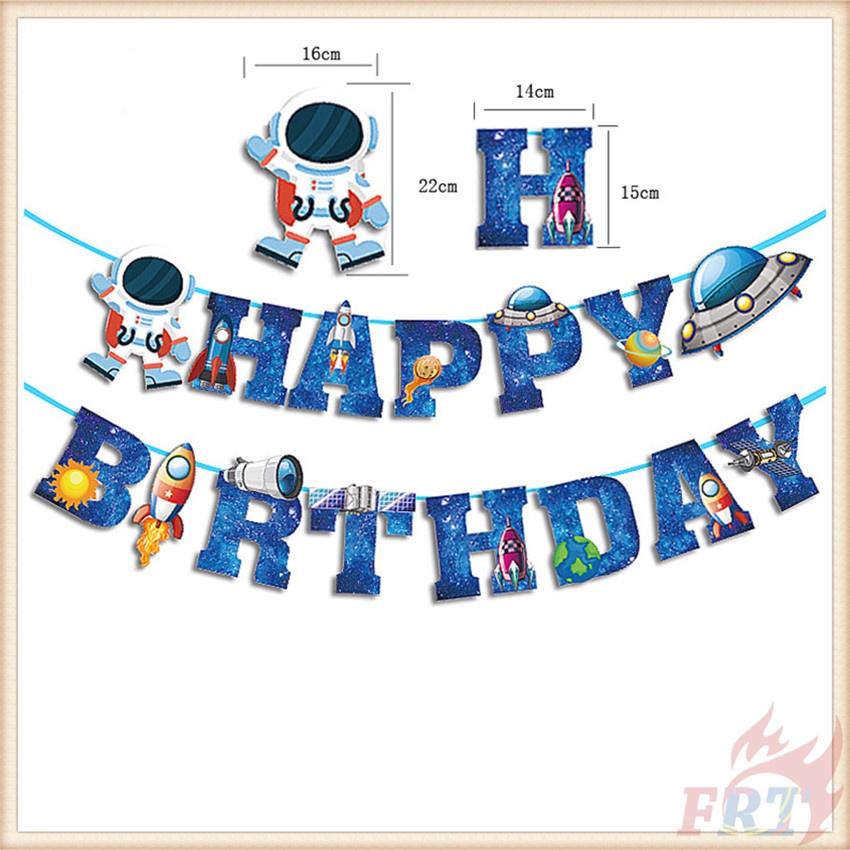 ♦ Party Decoration - Banner ♦ 1Set Outer Space Happy Birthday Banner Series 01 Spaceman Happy Birthday Party Decoration Baby Shower Decor
