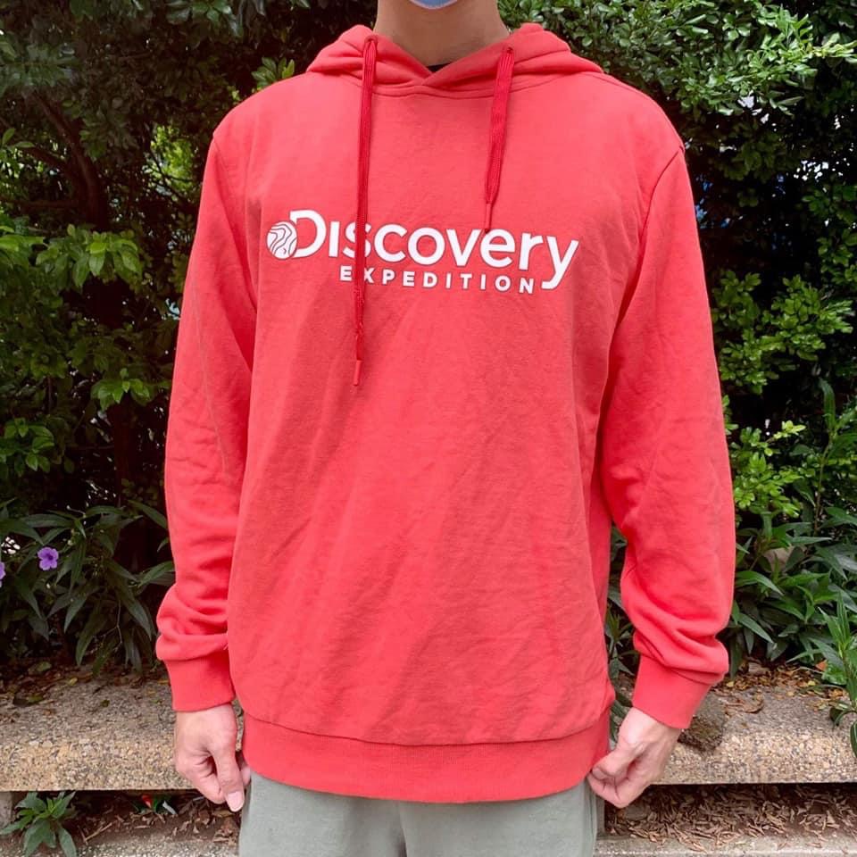 Áo Hoodie Nỉ Discovery Màu Đỏ Chính Hãng Hàn Quốc