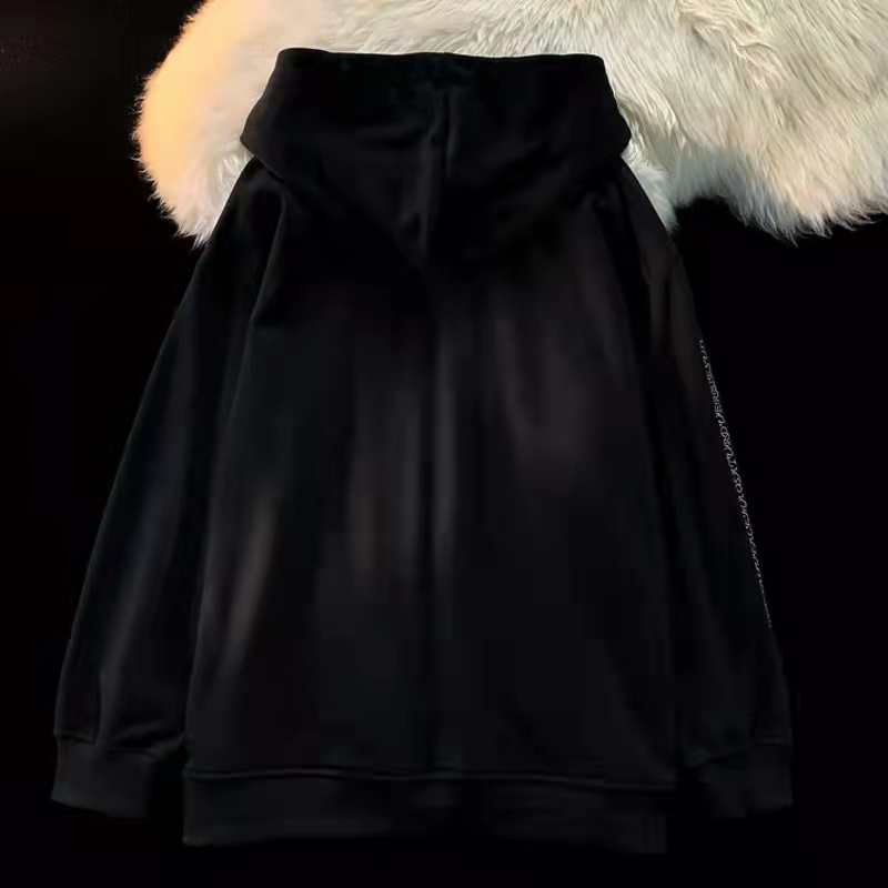 Áo Hoodie Dáng Rộng In Chữ Phong Cách hip hop Cho Nam