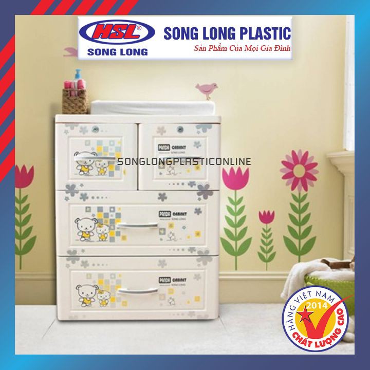 Tủ Quần Áo Trẻ Em Panda 3 Tầng Song Long