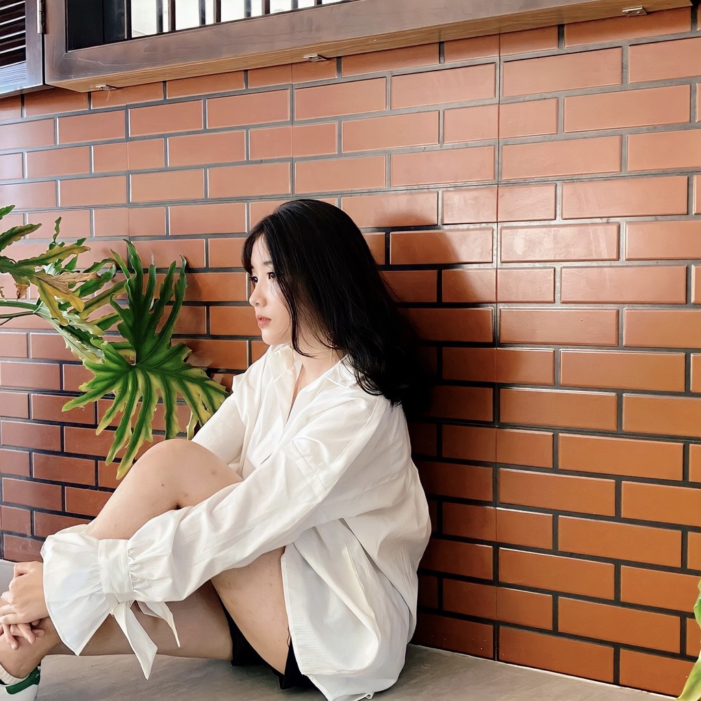 TINGOAN® - Áo sơmi cổ đổ tay nơ chống nhăn trắng LONDON BLOUSE BASIC/WH