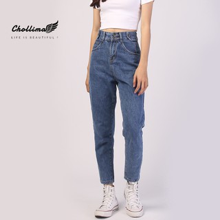 Quần baggy jeans nữ Chollima form rộng 2 bách vuông,lưng thun thumbnail