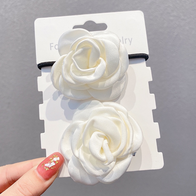 Kẹp Tóc Hình Hoa Trà Trắng Thanh Lịch Cho Nữ