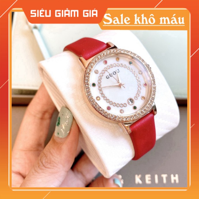Đồng hồ nữ Guou mặt tròn dây da siêu bền , kiểu dáng thời thượng , trẻ trung | BigBuy360 - bigbuy360.vn