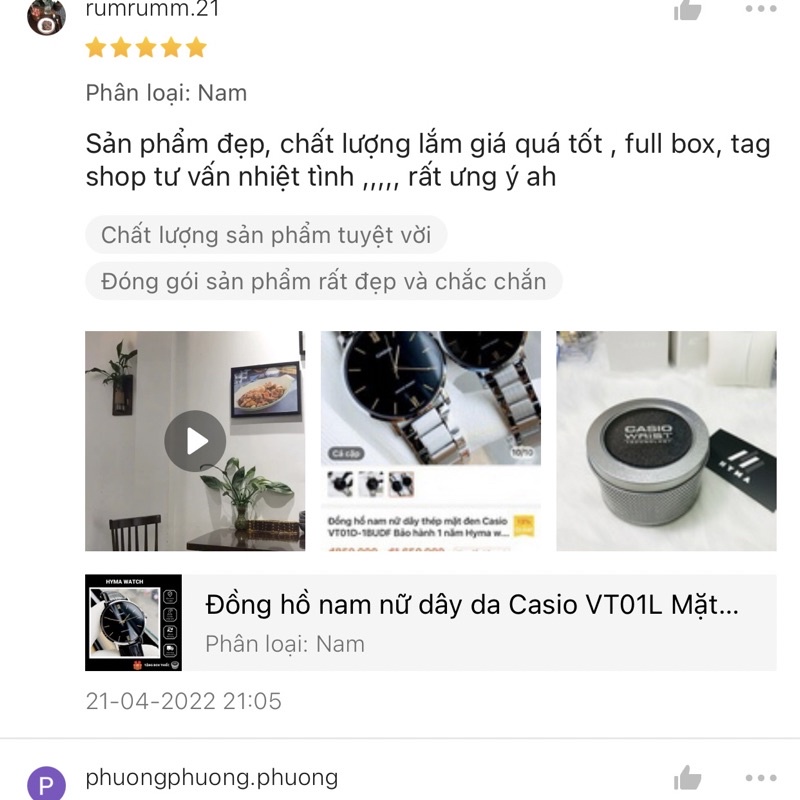 Đồng hồ nam nữ dây thép mặt đen Casio VT01D-1BUDF Bảo hành 1 năm Hyma watch