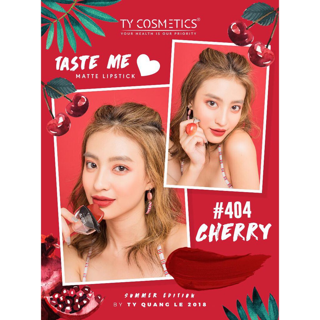 Son bặm môi TASTE ME MATTE LIPSTICK - Thương hiệu TY COSMETICS (Tặng kèm mặt nạ)