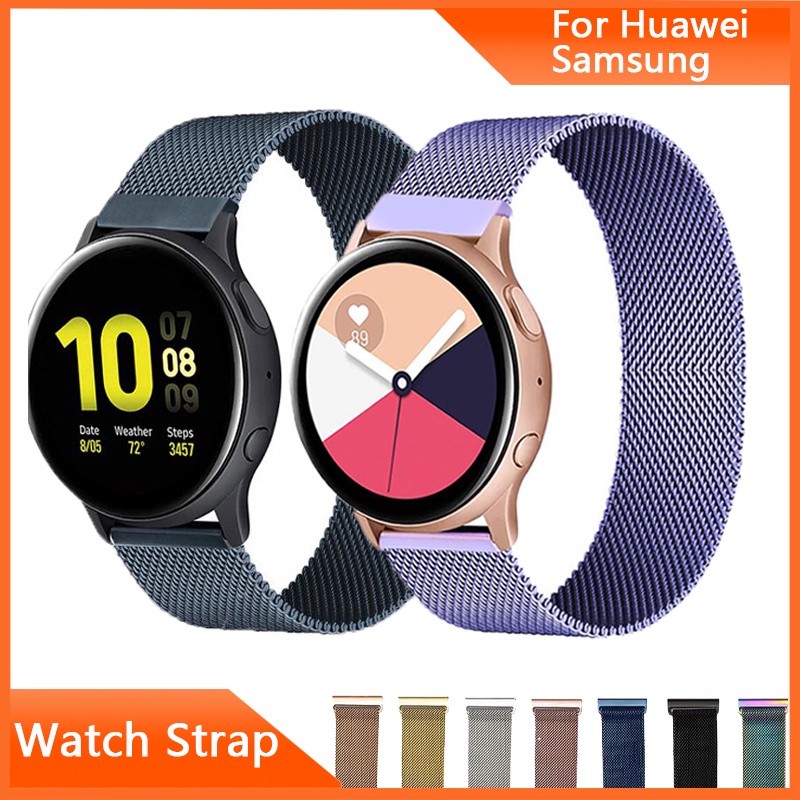Dây Đeo Nam Châm Cho Samsung Huawei Samsung Active 2 40 / 44mm Gear S3 Frontier Bracelet Huawei Gt / Gt2 / 2e / Pro Galaxy Watch 3 / 45 / 42mm