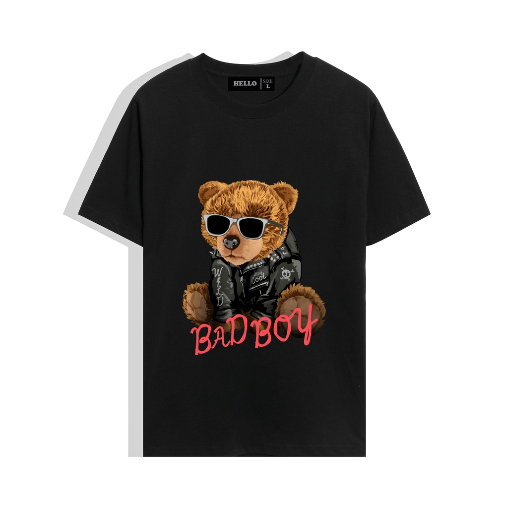 Áo thun form rộng unisex , Áo phông tay lỡ in hình Gấu Badboy ATL002 thiết kế năng động thoải mái