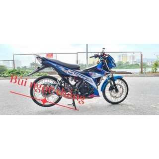 Tem rồ Satria xanh GP phối màu trắng hồng cực sáng. Tem 3 lớp cao cấp bao bay màu