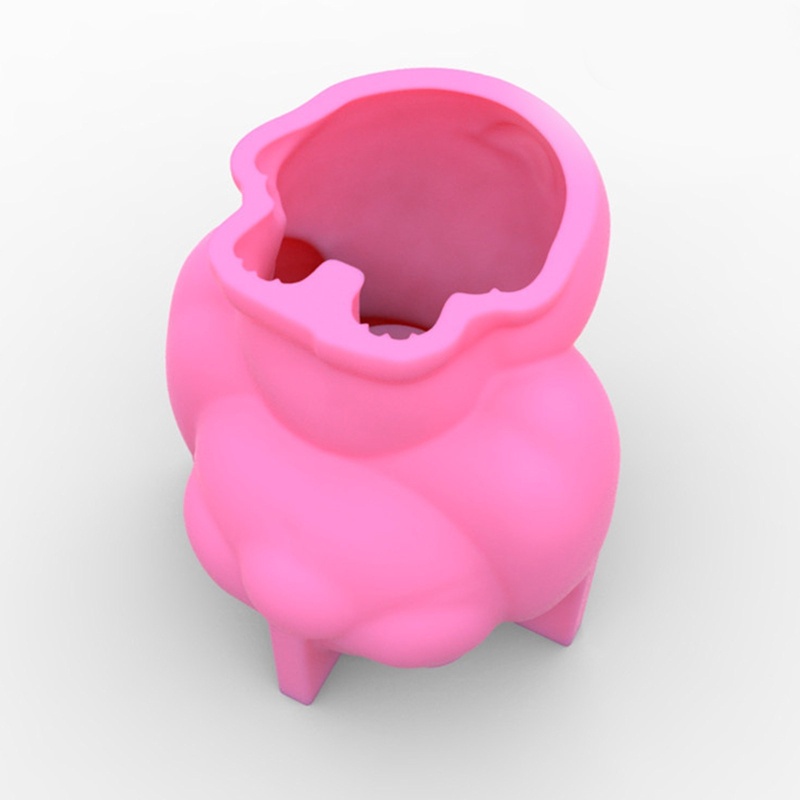 Khuôn Silicone Làm Chậu Cây Hình Chú Chó Mắt To 3D DIY