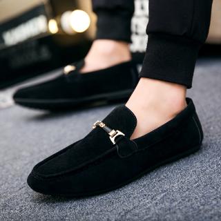 38-46 Plus Size Nam Da Lộn Lười Thường Ngày Phong Cách Hàn Quốc Giày Slip on Nam Thoải Mái Giày Lười Hansome Giày Lái Xe